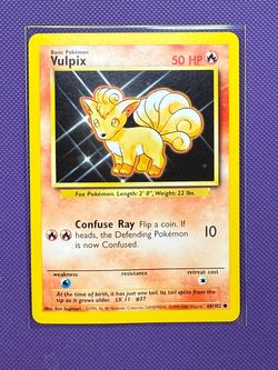 Pokemon Card Base Set Unlimited Vulpix 68/102 Common UK 4th Print 1(contact info removed)