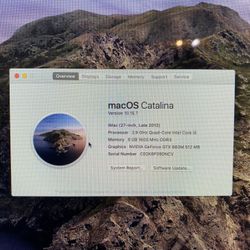 iMac Retina Display Late 2012 MacOS Catalina 10.5.7