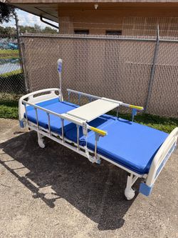 Electric Hospital Bed with Mattress and Rails