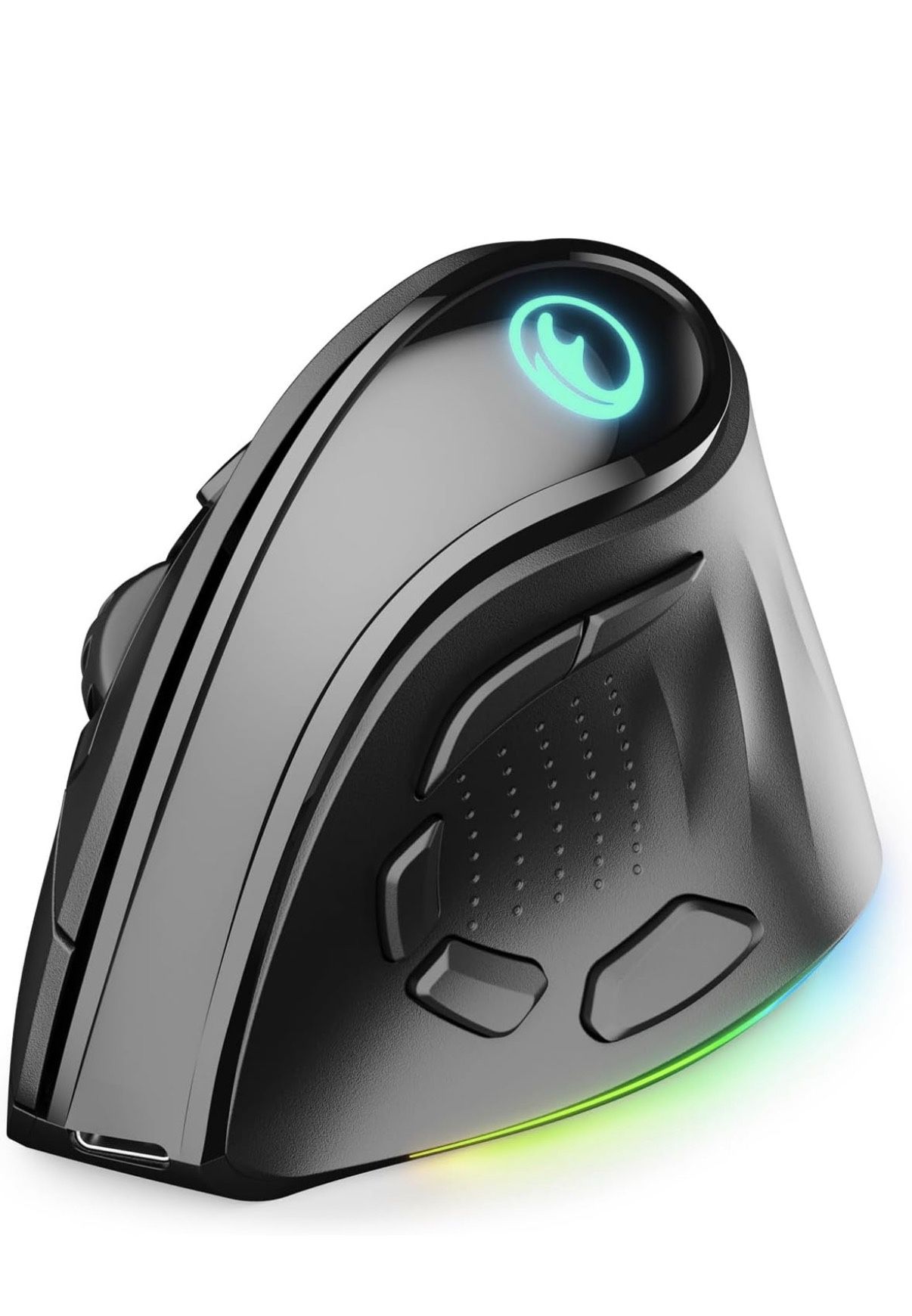 2.4G / BT/Wired Tri-Mode RGB Rechargeable G53 Wireless Vertical Ergonomic Mouse, 5 Side Buttons, Max 8400 DPI, for PC Computer Notebook Laptop, for Wi