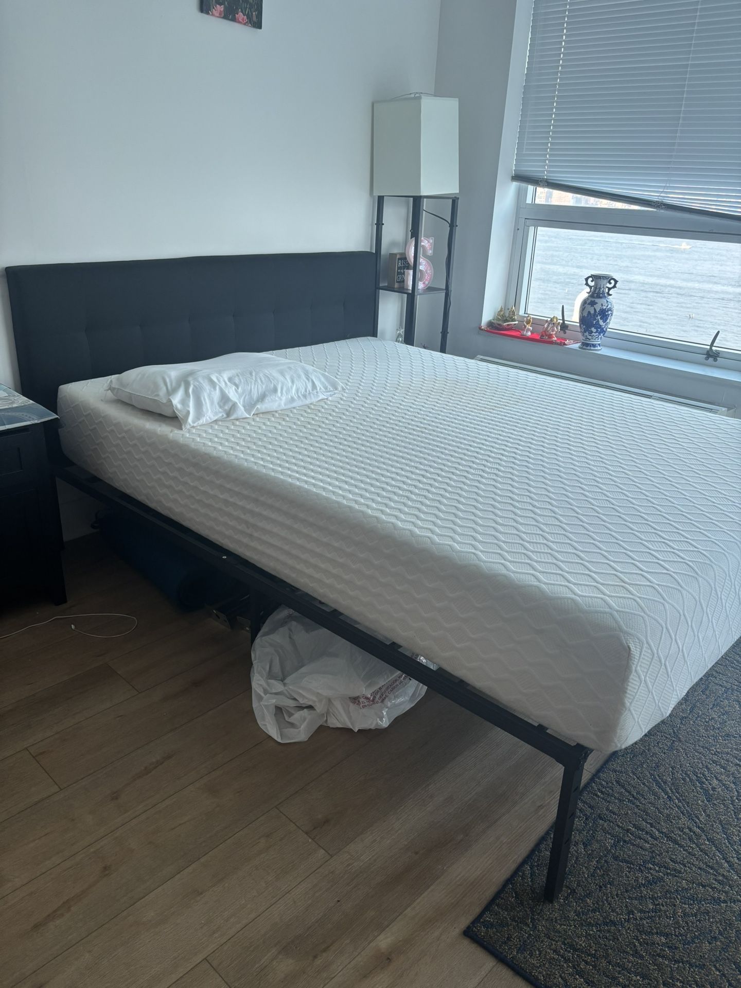 Bed frame with separate headboard