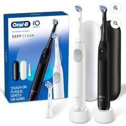 Oral-B iO Series 2 Electric Toothbrush, Pure White & Night Black, 2pk., 3 Brush Heads