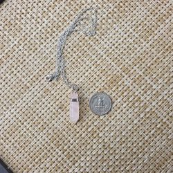 Rose Quartz Pendant With Chain