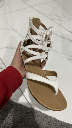 white sandals