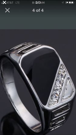 Mens titanium and black ring size 10