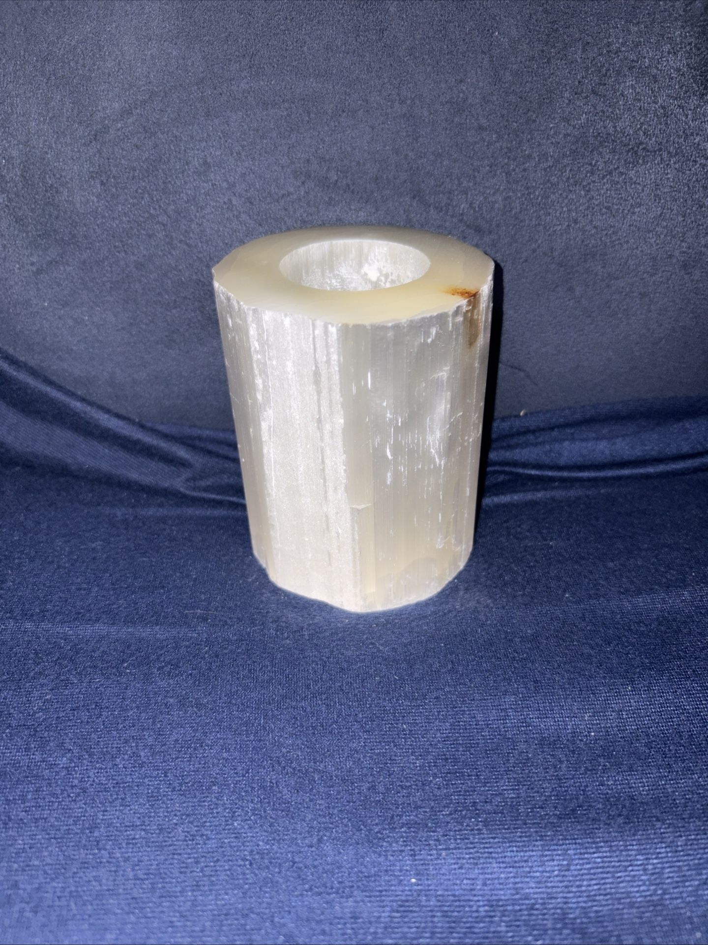 Selenite Crystal Tower Candle Holder Protection Meditation Healing Made Morocco 