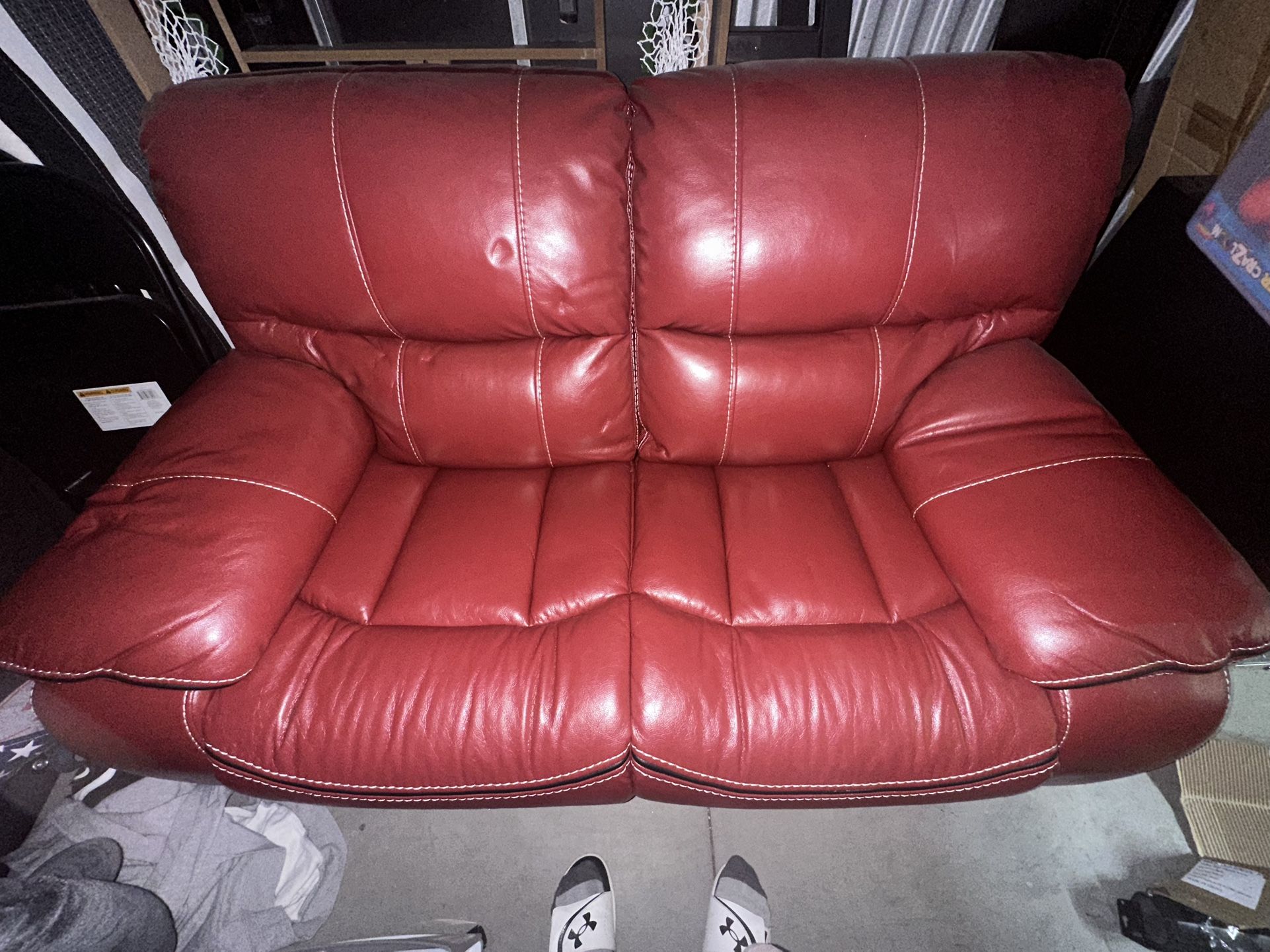 Red leather Like Love Seat. Amazing Quality