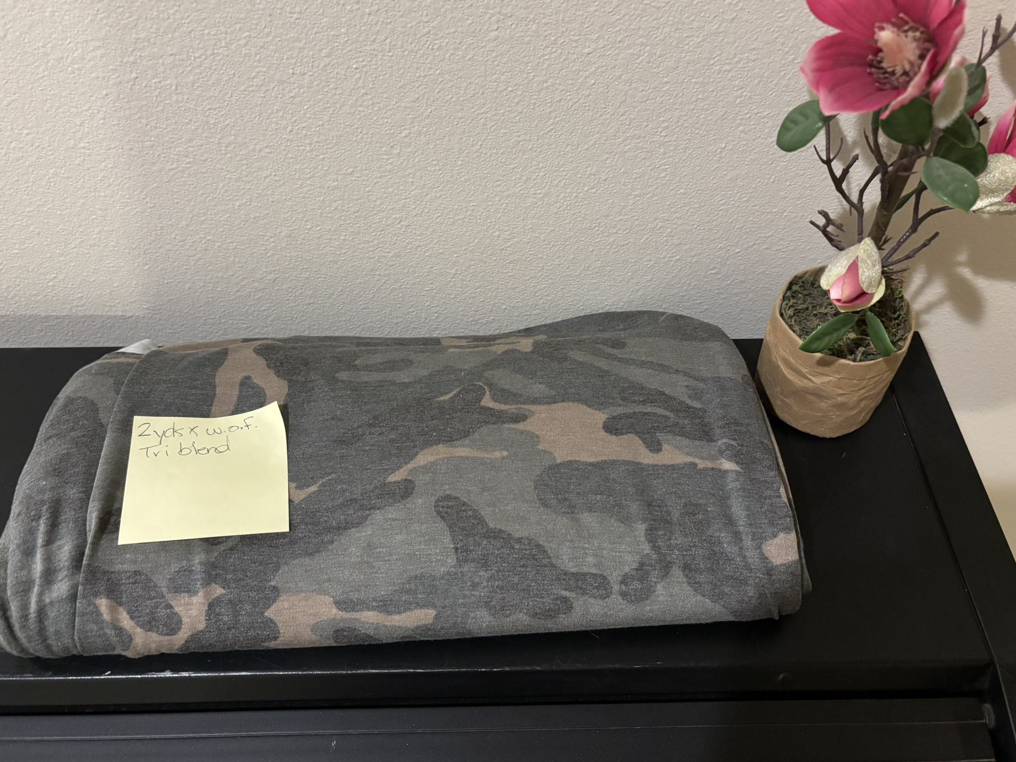 2 Yards Of Stretchy Army Green Camo Apparel Fabric