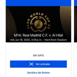 REAL MADRID TICKET FOR SALE 