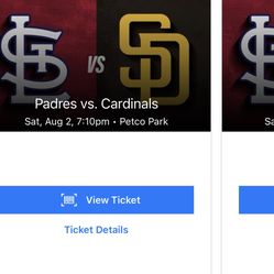Now!!! 7:10pm first pitch. Got two tickets tonight Padres vs cardinals section 304 asking $20 for San Diego padres Saturday