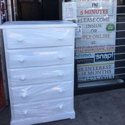 Chest 5 Drawers In Any Color New Solid Wood 