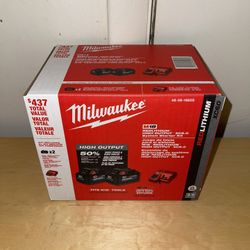 Milwaukee M18 Two 6.0 Ah Battery and Charger (NEW)