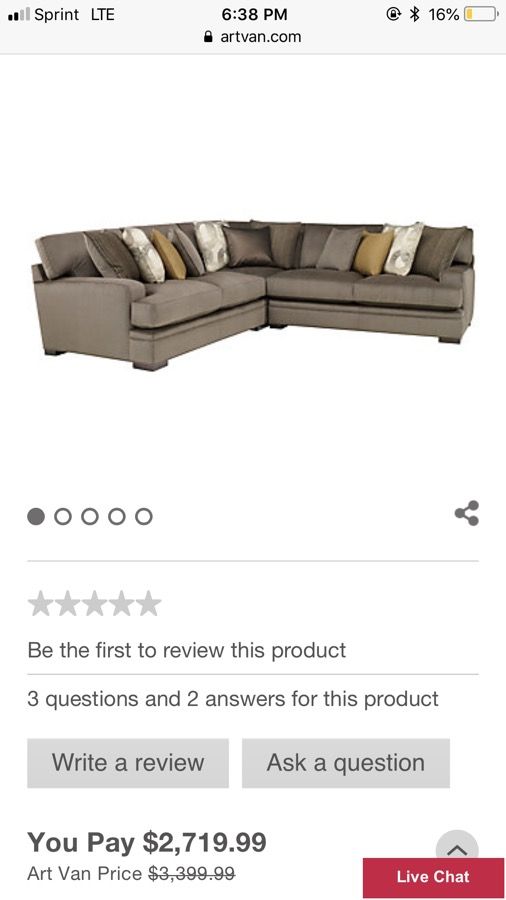Fontaine Cindy Crawford 3 piece sectional 300 obo