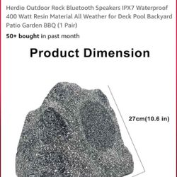 Outside Rock Bluetooth Speakers IPXR7 Waterproof