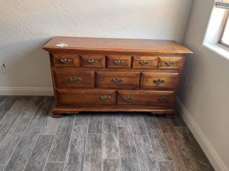 Wood Dresser with Brass Hardware