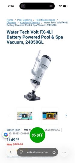 Pool vacuum volt fx-4 li