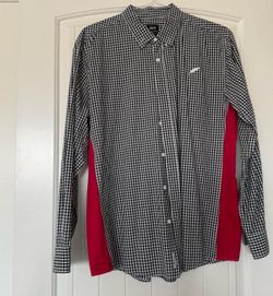 BRAND NEW XL Publish Black & White Gingham Shirt w/ Red Side Panels - Rare Streetwear Piece
