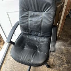 Black leather office chair