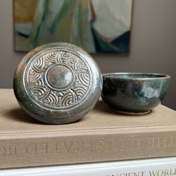 Small Handcrafted Detailed Trinket Dish ( firm on price ) 