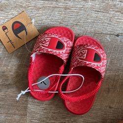 Infant Red Champion Slides Sz 7 