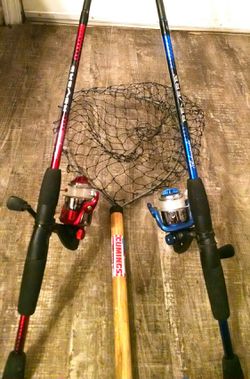 2 Shakespeare Reverb Fishing Rods and Reel Combo and a Cummings Crab Net  for Sale in Deer Park, TX - OfferUp