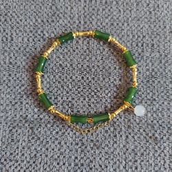 Jade Coil Bangle Bracelet