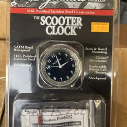 Harley Stainless Handle Bar Clock 