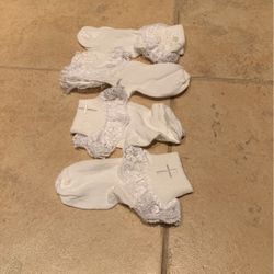 2 Pairs Of Pristine Christening Socks