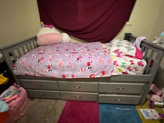 Double twin bed with drawers