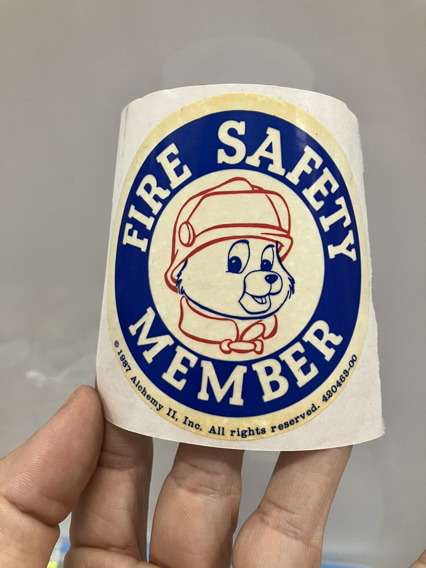 Vintage 80’s 1987 WOW Teddy Ruxpin Fire Safety Member Sticker