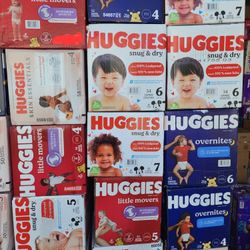 Huggies 4,5,6,7 $20 Each Box.