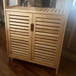 Bathroom, Kitchen, Entryway or Living Room Storage Cabinet With 2 Doors And Top Shelf 