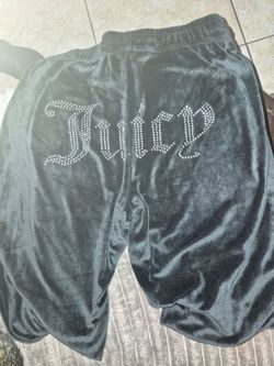 Juicy Couture Black Velour Track Pants