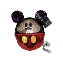 Disney Parks Exclusive Mickey Mouse Flip Sequin Plush Ball 11"H NEW WITH TAGS 