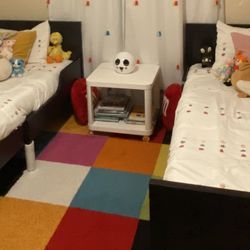 Kids Extendable Bed, Slatted Base And Mattress