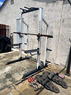 Complete Home Gym Setup – Squat Rack/Smith Machine + Weights + Olympic Bars
