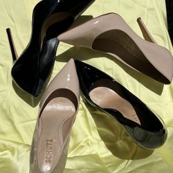 Black and beige shoes