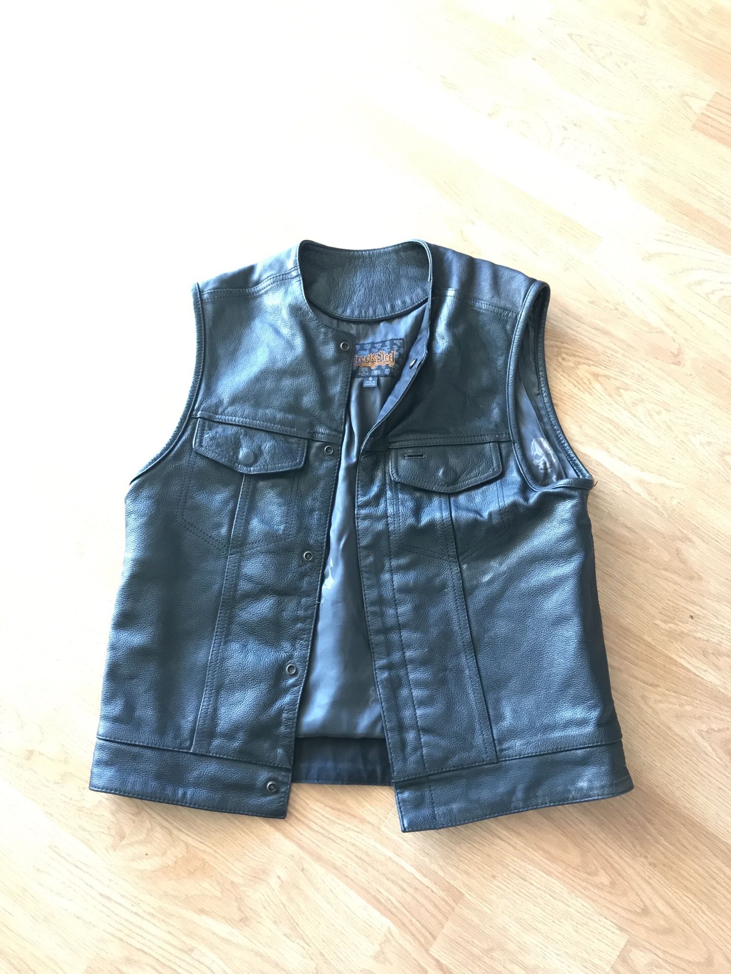 Motorcycle leather vest