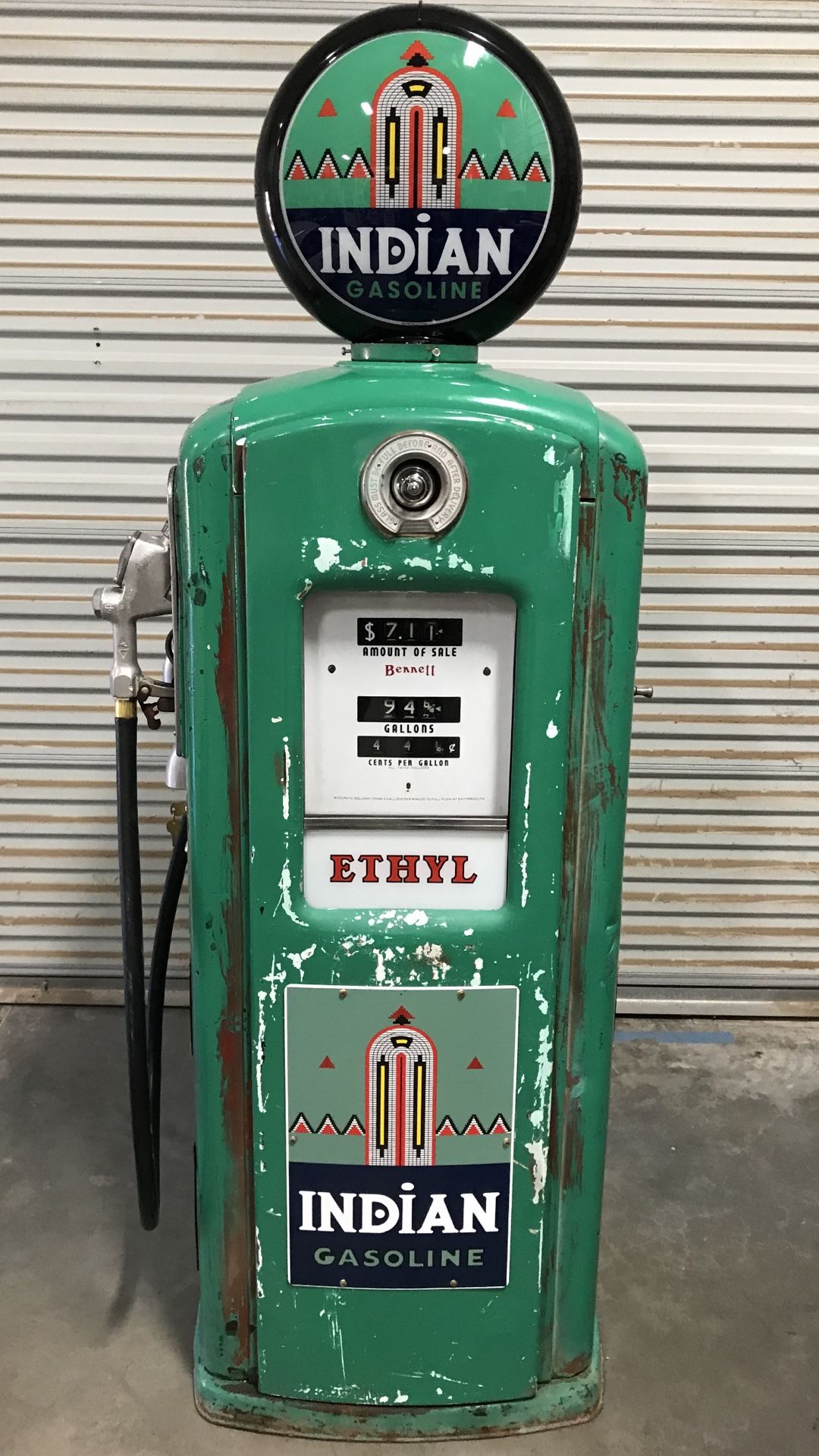 Vintage Bennett Gas Pump