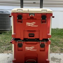 PACKOUT 22 in. Rolling Modular Tool Box Low Profile Handle & 22 in. Packout 40 qt. XL Cooler