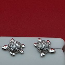 🐢 MOISSANITE TURTLE STUD EARRINGS | 925 SILVER 🐢