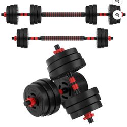 BalanceFrom 60LB 2-in-1 Portable Changeable Dumbbell and Barbell Set with Adjustable Weights