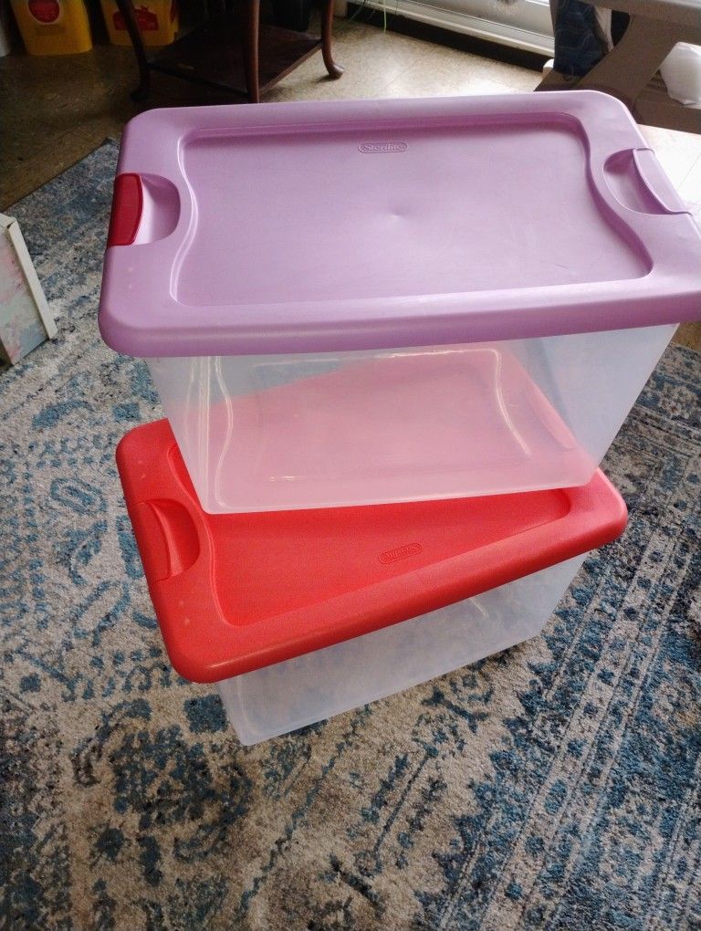 2 Plastic Storage Containers 64 Qt.  $ 7 Each Pickup Only Cash 