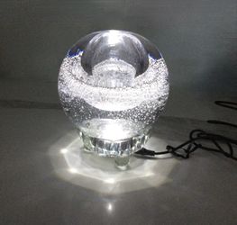 Large Glass Orb with Light-Up Glass Stand Art Paperweight