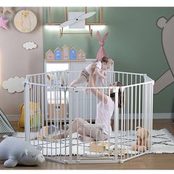 198" Extra Wide 32.3” Tall Baby Gate with Cat Door, Baby gate with Door Dog Gate Pet Gate for House Stairs Fireplace Doorways, Auto Close Safety Gate,