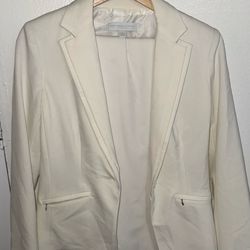 New York & Company white blazer & pants set with stretch,