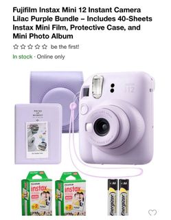 Fujifilm Instax Mini 12 Instant Camera Lilac Purple Bundle