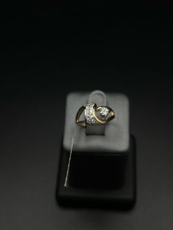 14k Gold Ring with Diamond Stones