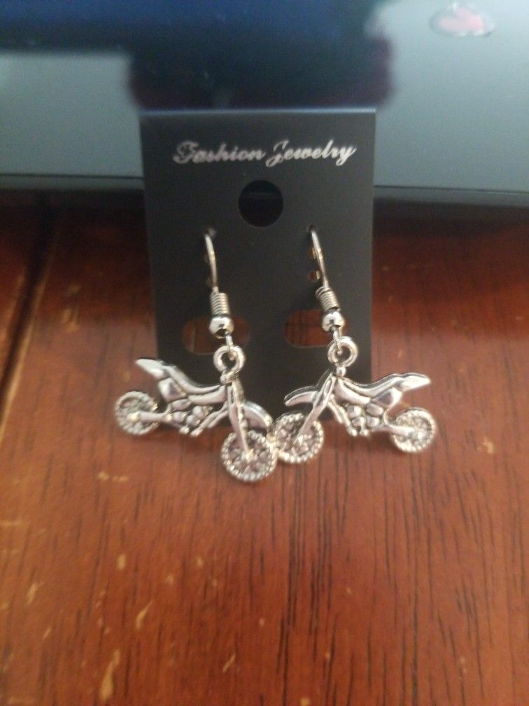 Motorcycle Earrings. New