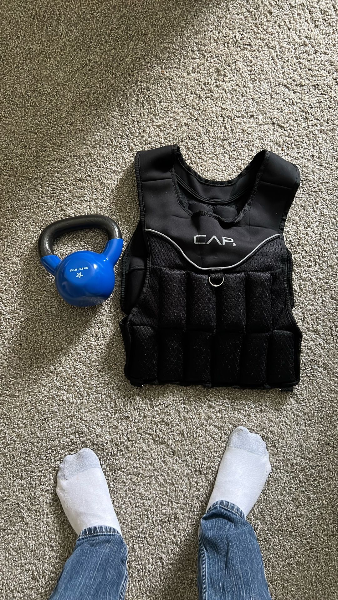20 Pound West And 15 Pound Kettle Bell